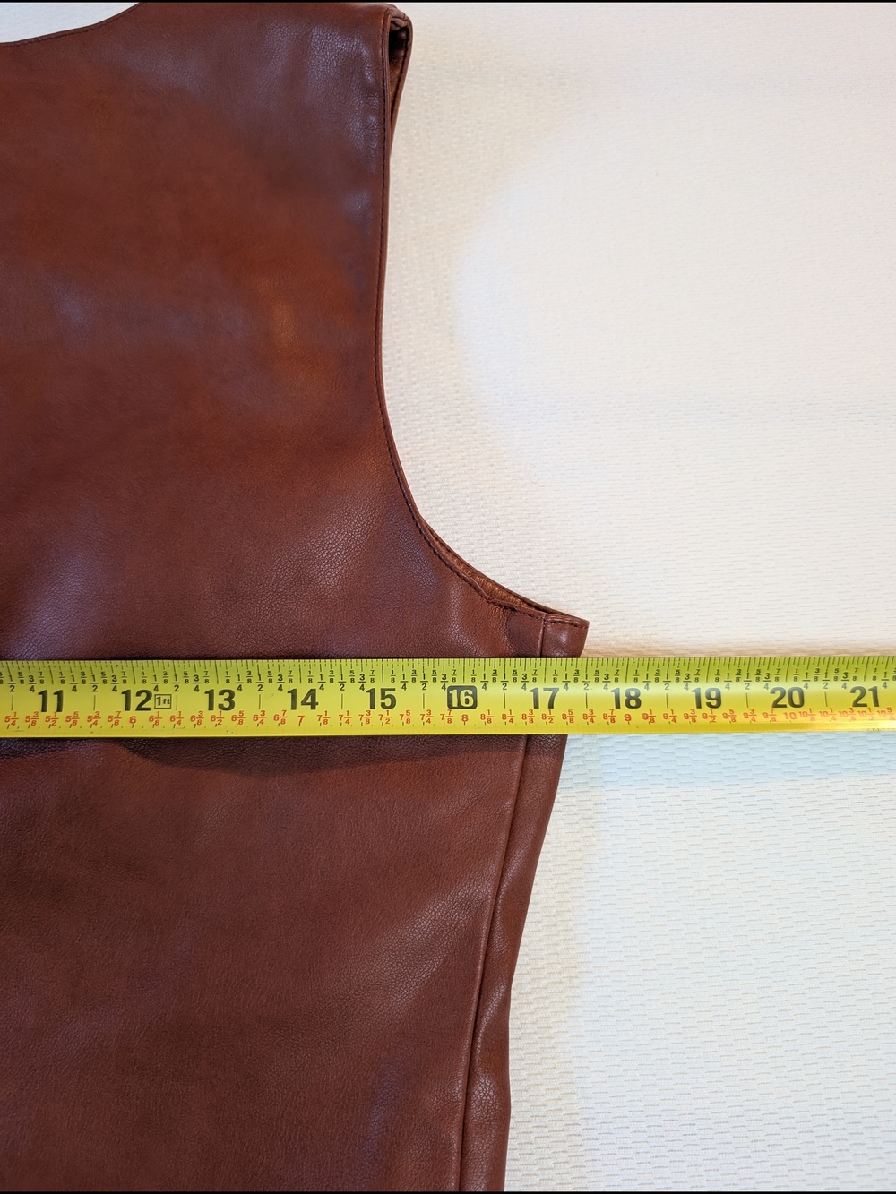 7 For All Mankind Chestnut Faux Leather Vest Size M - Picture 9 of 9